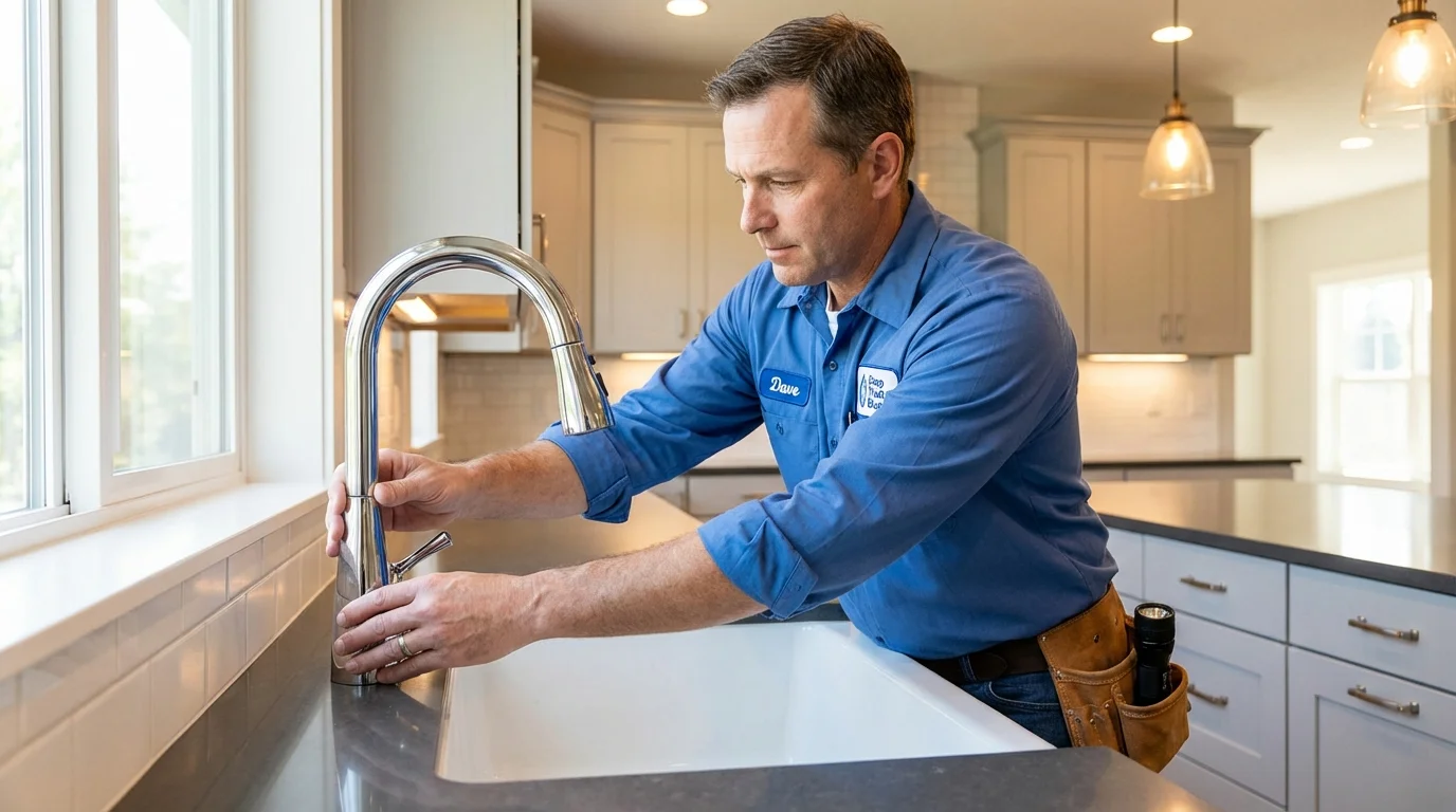 Kitchen faucet installation by Johns Plumbing LLC in Flat Rock